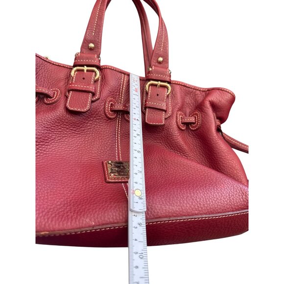 Dooney Bourke womans Red Leather Double Handle Handbag Purse SKU 8927 - Picture 7 of 16